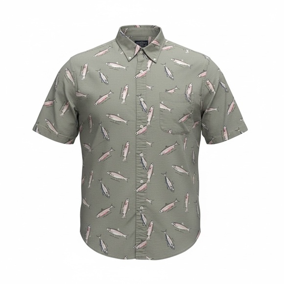 Britches Other - Britches Great Outdoors 90s Vintage Fish Print Button Down Shirt XL